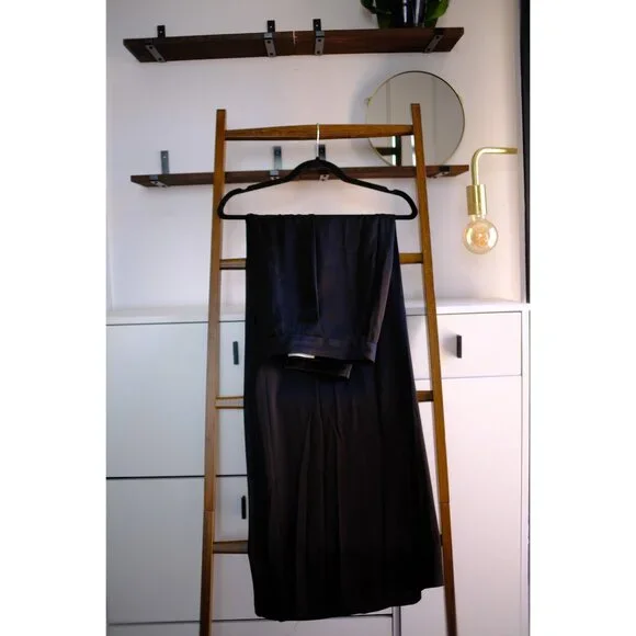 Michael Kors Satin Wide Leg Pant - Black - 10 - Like New